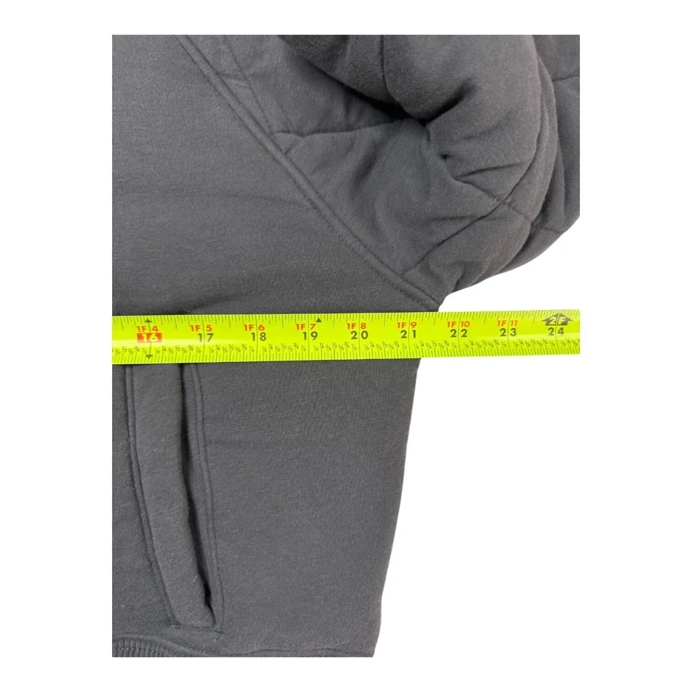 Abercrombie &‎ Fitch Quilted Jacket Soft Collection Gray Cropped Full Zip Sz Lg